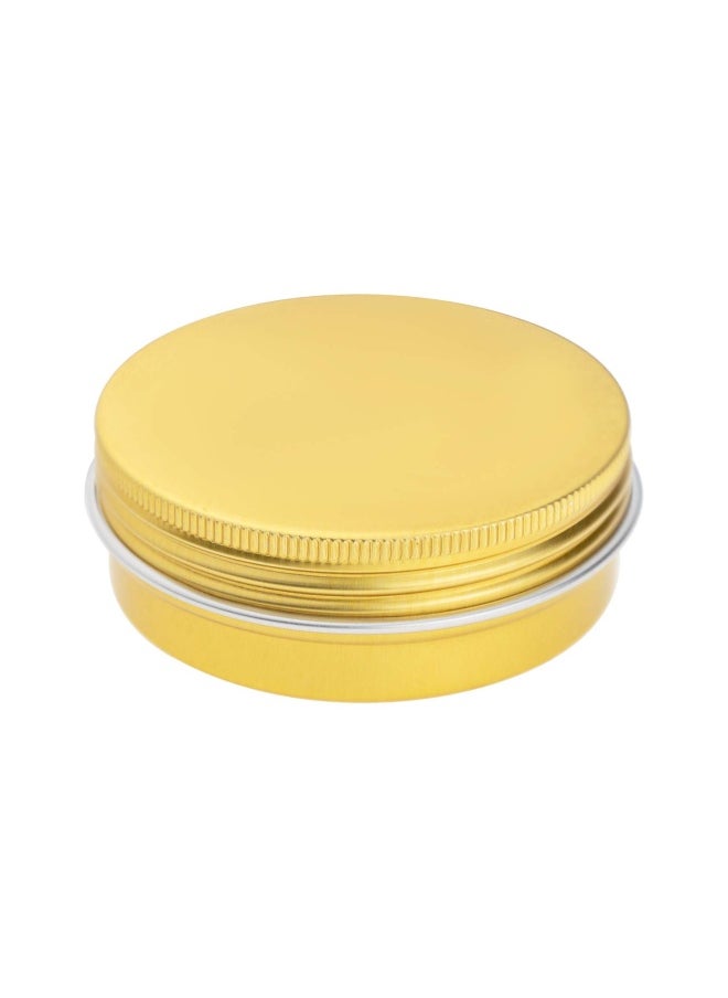 Foraineam - Foraineam 24 Pack 2 oz Round Aluminum Lip Balm Tin Cans with Screw Top Lids - Golden Cosmetic Sample Containers - Metal Empty Tins Travel Storage Tin Jars for Salve, Spice or Crafts - Image 1