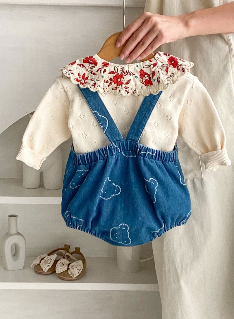 Bafanou Bafanou Summer Cowboy Style Romper Baby Boy Jumpsuit - Sleeveless Blue Romper Newborns Printed Cartoon Clothes  - Image 4