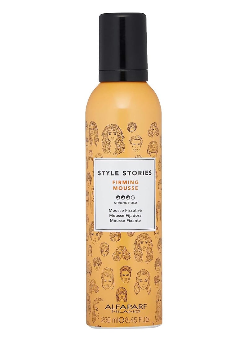 ALFAPARF MILANO Alfaparf Milano Style Stories Firming Hair Mousse - Curl Defining, Strong Hold Mousse for Wavy & Curly Hair Types - Amplifies Volume & Defines Shape With a Non-Drying Formula (8.45 fl oz)  - Image 1