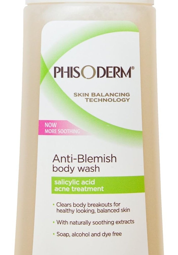 Phisoderm Anti-Blemish Body Wash - 10 Ounce Bottles (Pack of 3) with Salicylic Acid Treatment