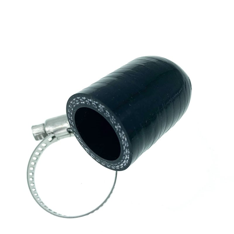 غطاء سائل تبريد سيليكون معزز أسود عالمي 34 19 مم مع مشبك لفتحة المياه الفارغة