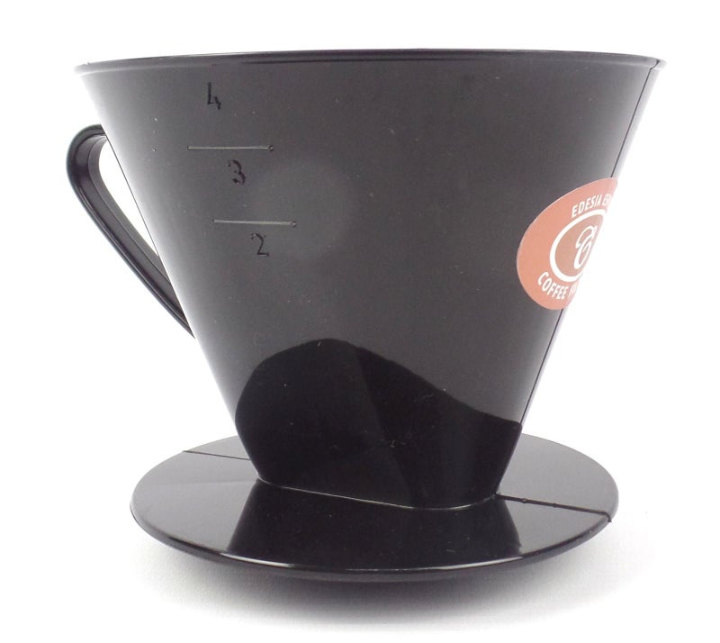 Size 4 Plastic Coffee Filter Dripper Cone Flat Bottomed by EDESIA ESPRESS