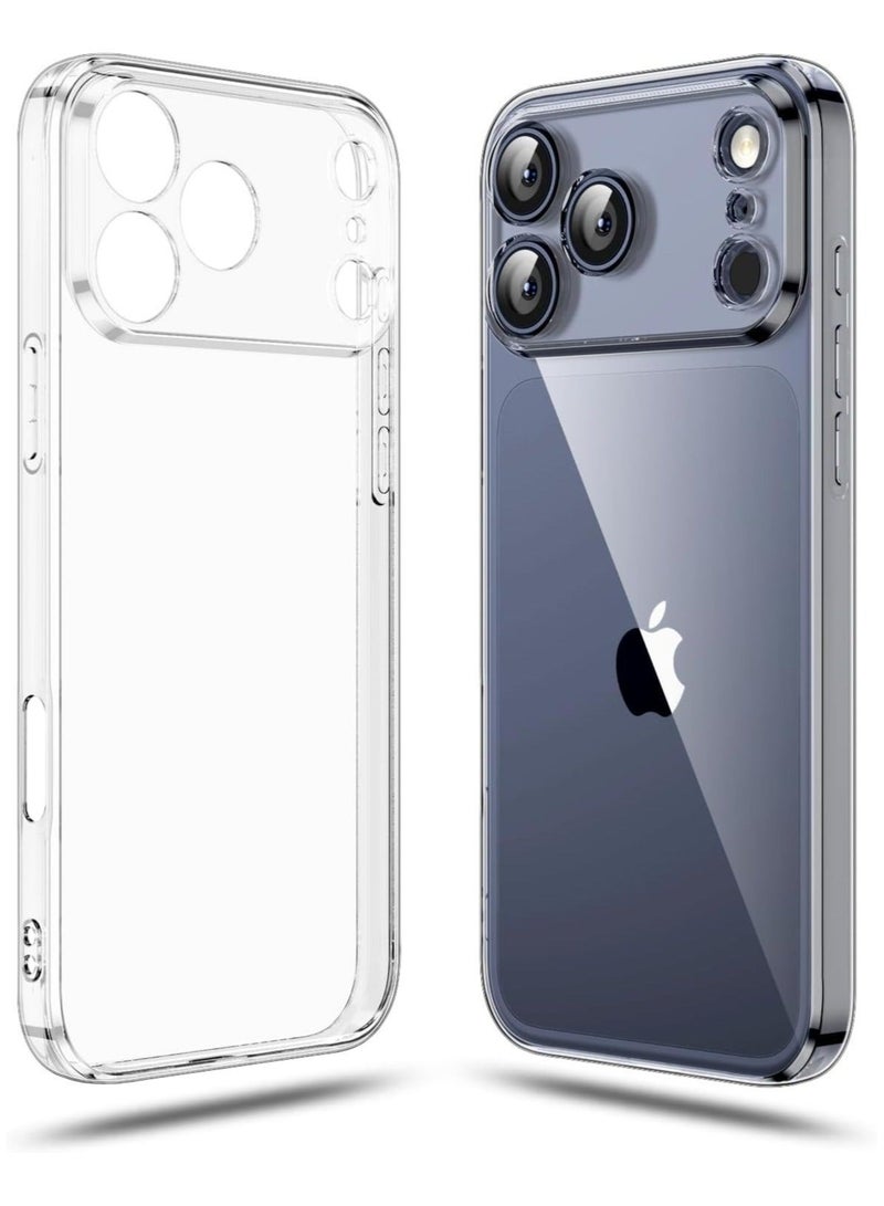 Crystal Clear Case for iPhone 17 Pro Max Slim Thin TPU Cover with Camera Lens Full Protection Ultra-Thin Lightweight Transparent Soft Protective Phone Cover Clear - Image 1