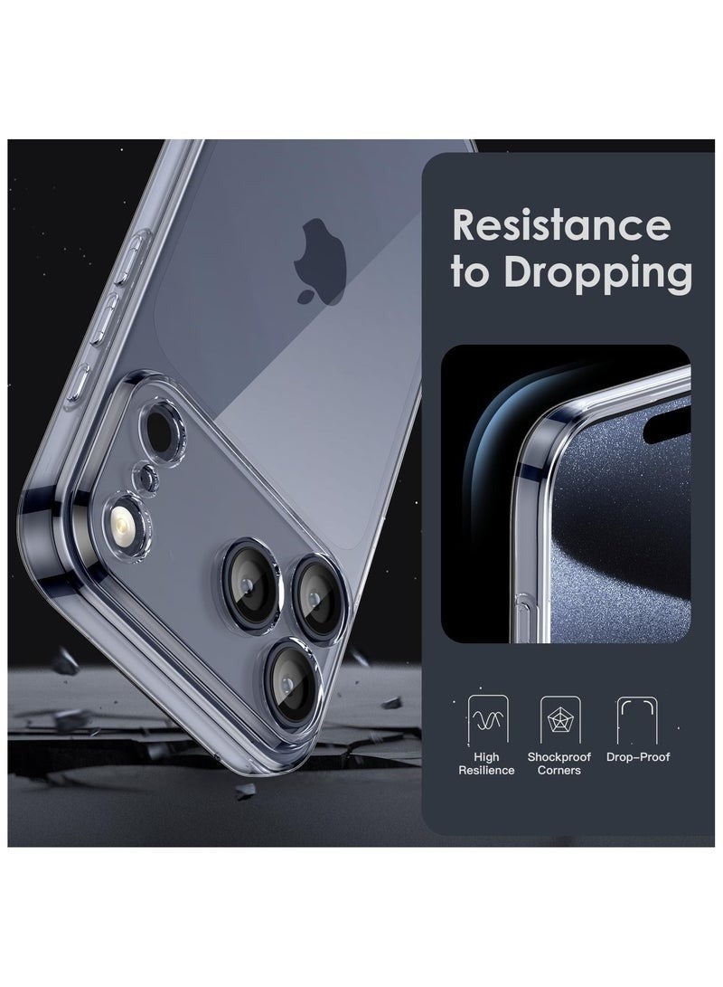 Crystal Clear Case for iPhone 17 Pro Max Slim Thin TPU Cover with Camera Lens Full Protection Ultra-Thin Lightweight Transparent Soft Protective Phone Cover Clear - Image 3