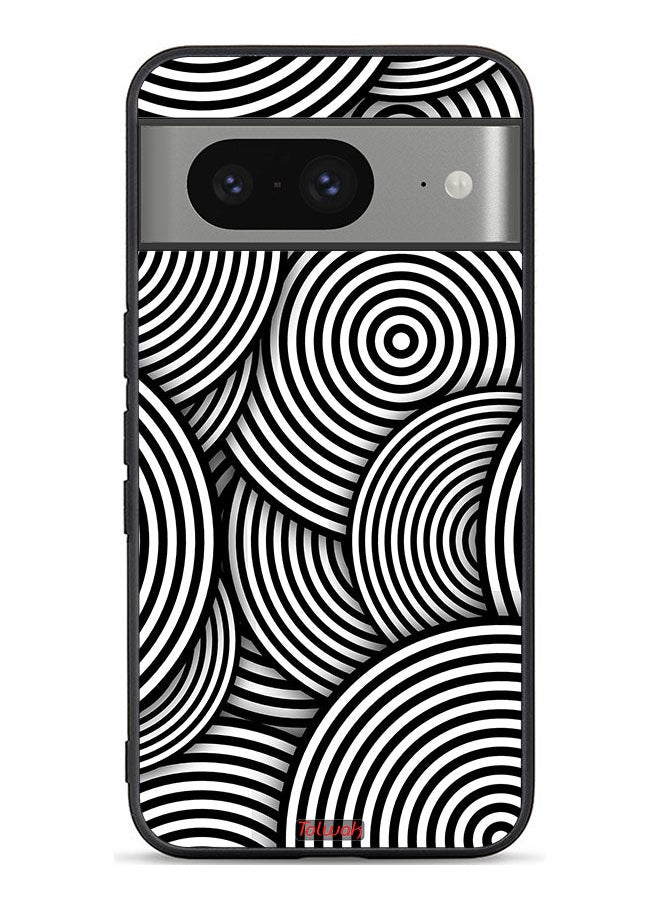 Tolwak - Google Pixel 8 Protective Case Cover Circles Illusion Pattern - Image 1