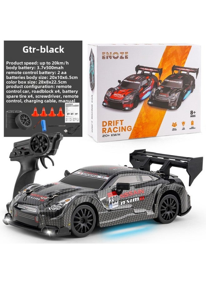 إسكدنيا RC1:14 سيارة سباق ذات دفع رباعي وتحكم عن بعد عالية السرعة GTR سيارة رياضية خفيفة للأولاد لعبة سيارة سباق بجهاز تحكم عن بعد - اللون: 1:24 أسود Gtr-Scale: ثلاثة إصدارات كهربائية - Image 1