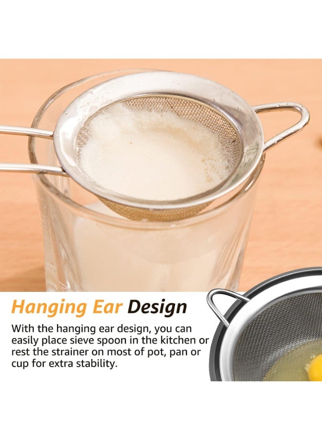 مصفاة مطبخ، مصفاة شبكية دقيقة من الفولاذ المقاوم للصدأ بمقبض للطعام والنودلز والخضروات، 8 سم - Image 5
