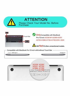 Generic with MacBook Pro 13 inch Case 2020-2016 Release A2338 M1 A2289 A2251 A2159 A1989 A1706 A1708 with/Without Touch Bar Screen & Protector Plastic Hard Shell Case Cover  - Image 5