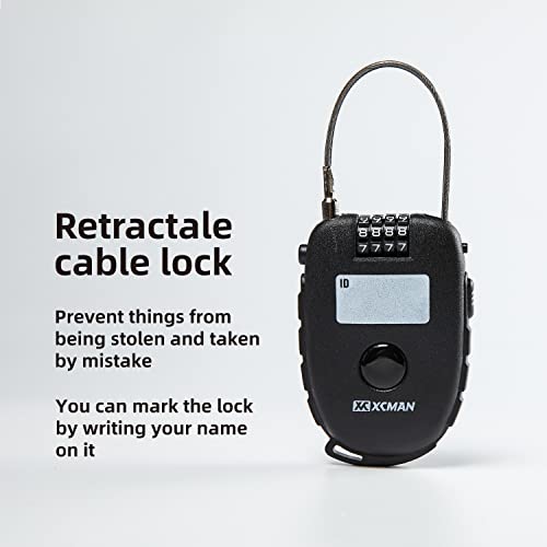 XCMAN Snowboard Lock with 30inch Ski Lock, Ski Locks Cable Retractable, Snowboard Lock Cable,Bike Locks and Suitcases,Secure 4-Digit - Image 2