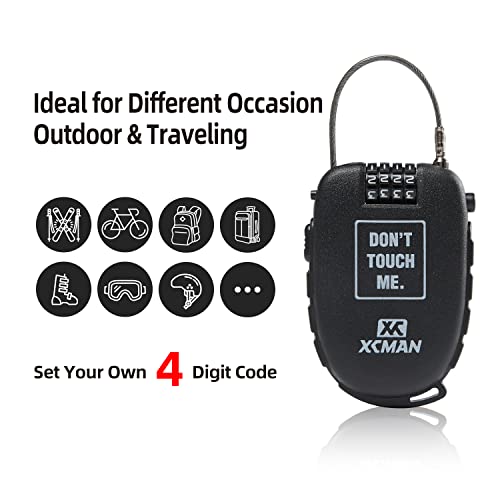 XCMAN Snowboard Lock with 30inch Ski Lock, Ski Locks Cable Retractable, Snowboard Lock Cable,Bike Locks and Suitcases,Secure 4-Digit - Image 4