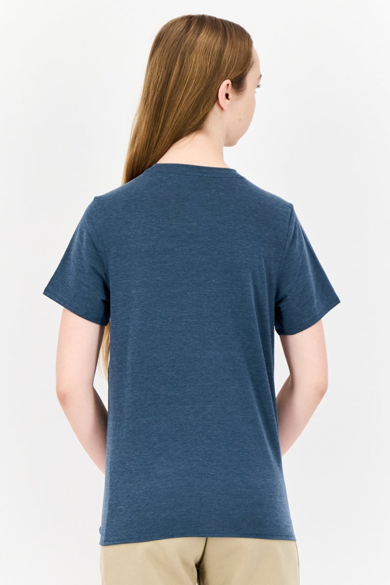 Adidas Women Sportswear Fit Short Sleeve Training T-Shirts, Teal Green - Image 4