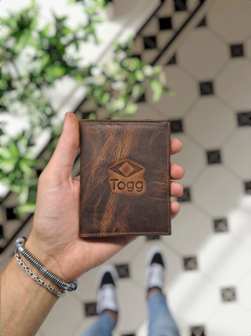 Visso Leather 1904 Leather Vehicle License Case with Togg Logo - License Case Personalized Bag with Card Holder - Image 1