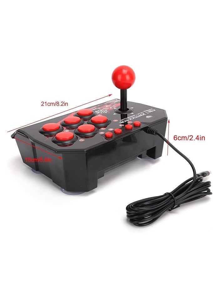 Raxoom joystick Machine for Switch/PC/PS3, Fight Stick with USB Port Wired Joystick Games Accessories Spherical Metal Joystick And 6 Round Control Buttons - Image 2