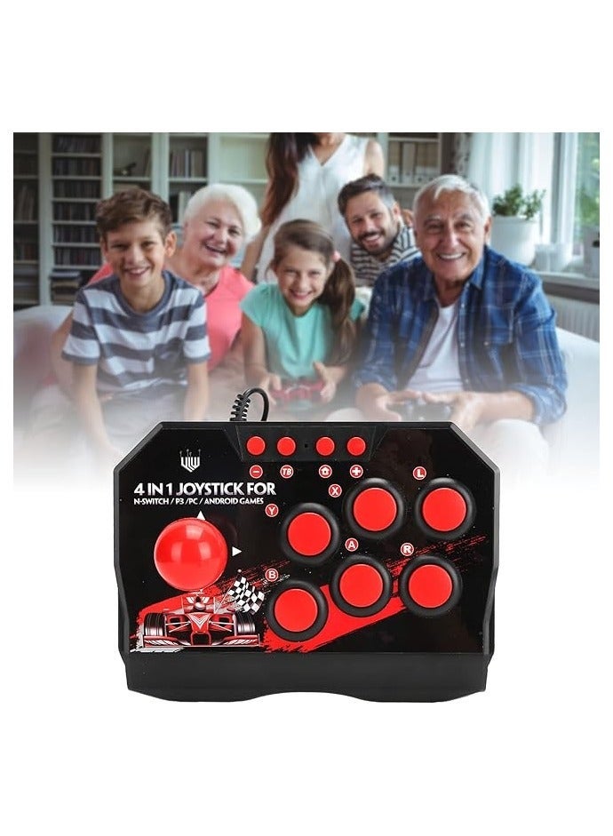 Raxoom joystick Machine for Switch/PC/PS3, Fight Stick with USB Port Wired Joystick Games Accessories Spherical Metal Joystick And 6 Round Control Buttons - Image 5