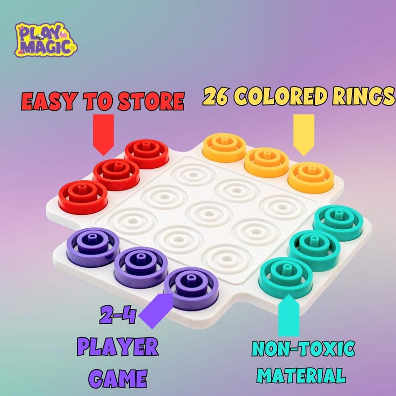 PlayMagic Krazy Ring Brain Teasers Toy Jigsaw Intelligence Puzzle Game for 5+ Year Kids|3D Strategy Board Game with Colorful Rings|2-4 Players Table Top Board Game |Best Birthday Gift|Made in India - Image 4