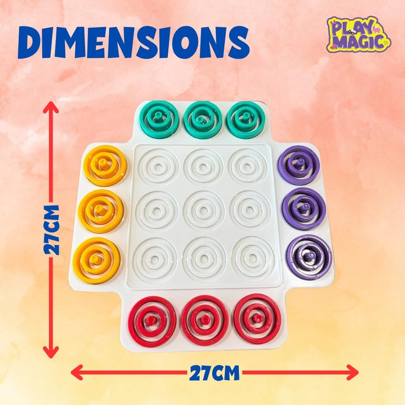 PlayMagic Krazy Ring Brain Teasers Toy Jigsaw Intelligence Puzzle Game for 5+ Year Kids|3D Strategy Board Game with Colorful Rings|2-4 Players Table Top Board Game |Best Birthday Gift|Made in India - Image 2