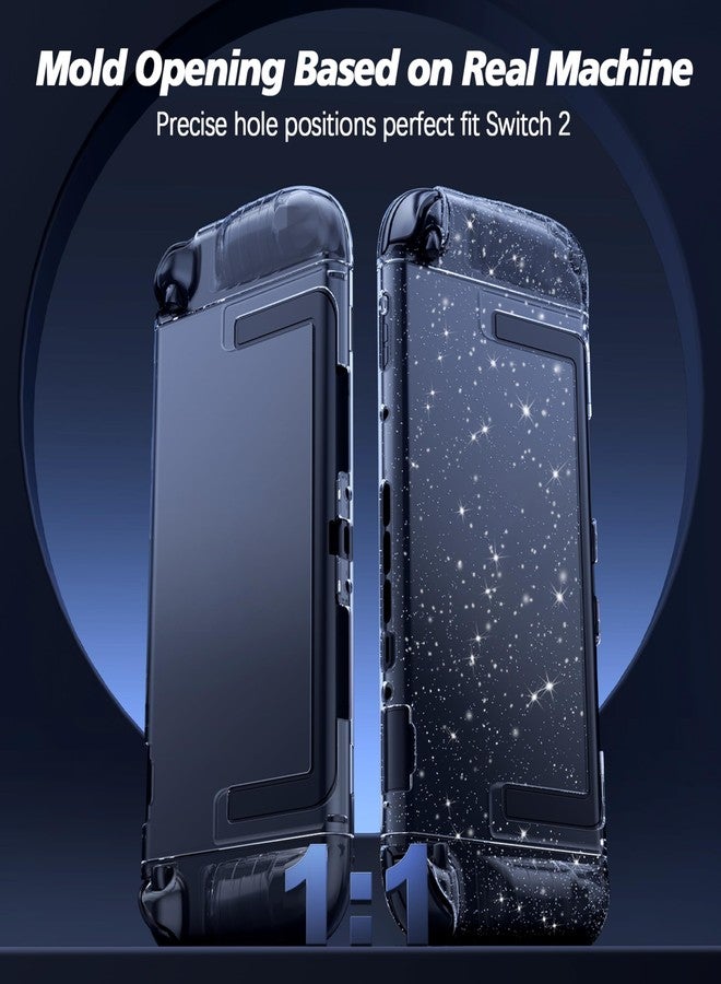 TIKOdirect Clear Dockable Case Compatible with Nintendo Switch 2(2025), Slim Protective PC Case for Joy-Con Grip Cover, Hard Shell with Anti-Scratch and Shock-Absorption, Glitter - Image 5