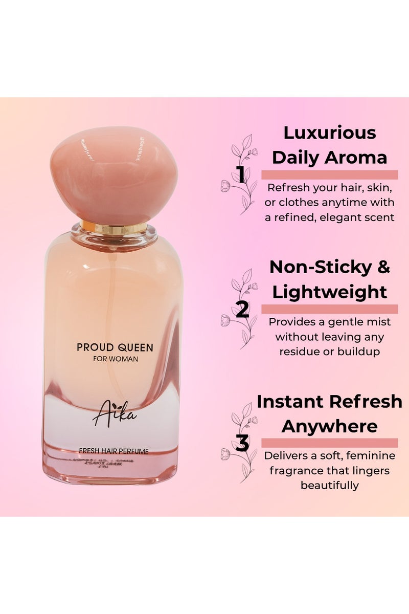 ايكا عطر آيكا براود كوين للشعر والجسم 50 مل - مزيج أنثوي من الخوخ والورد والمسك - رذاذ طويل الأمد خالٍ من الكحول للنساء - رذاذ ناعم للشعر والجسم من أجل النضارة والأناقة - Image 2