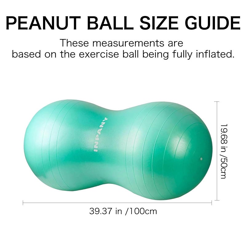 INPANY Peanut Ball - Anti Burst Exercise Ball for Labor Birthing, Physical Therapy for Kids, Core Strength, Home & Gym Fintness (Include Pump) - Image 3