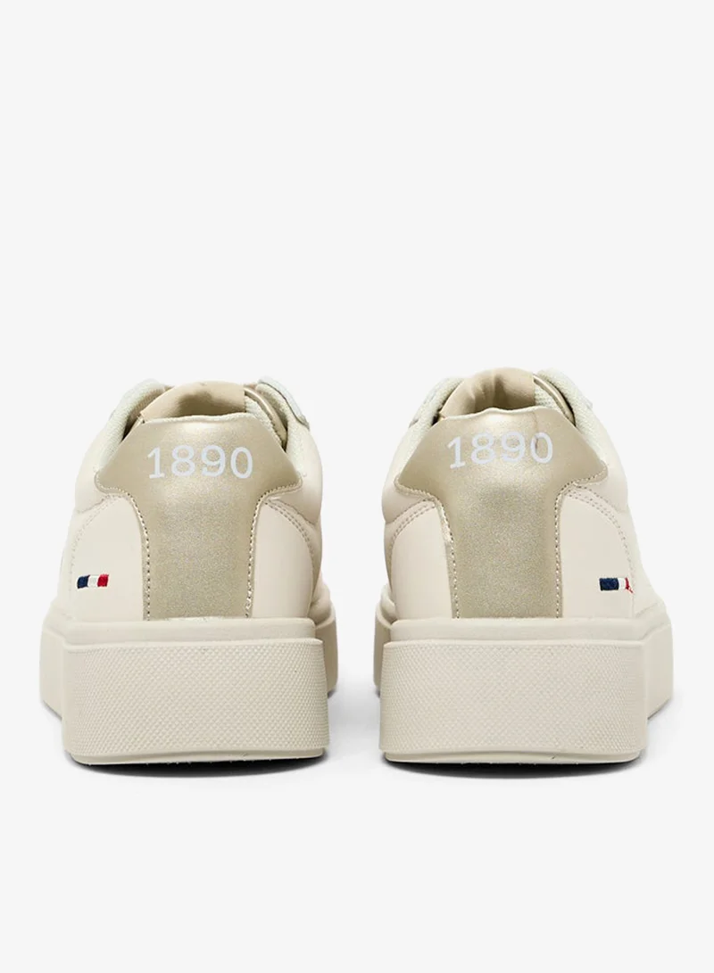 U.S. Polo Assn. BEIGE Women Low Top Comfort Sneakers for Women | Best Price UAE