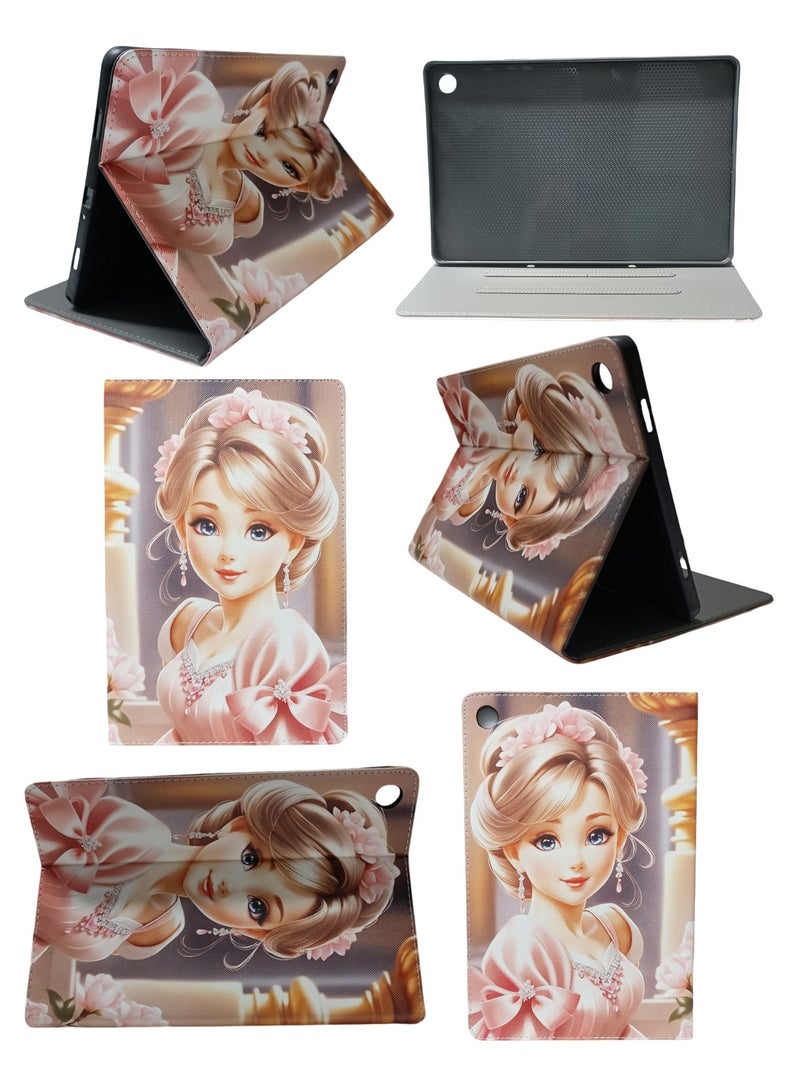 A princess with a pink dress Print Flip case Compatible with Samsung Galaxy Tab A9 Plus/A9+ 11 Inch 2023 (SM-X210/X216/X218), Case with Pen Holder, Stand Protective Case - Image 2