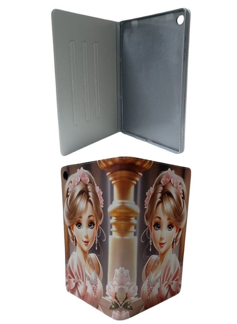 A princess with a pink dress Print Flip case Compatible with Samsung Galaxy Tab A9 Plus/A9+ 11 Inch 2023 (SM-X210/X216/X218), Case with Pen Holder, Stand Protective Case - Image 3