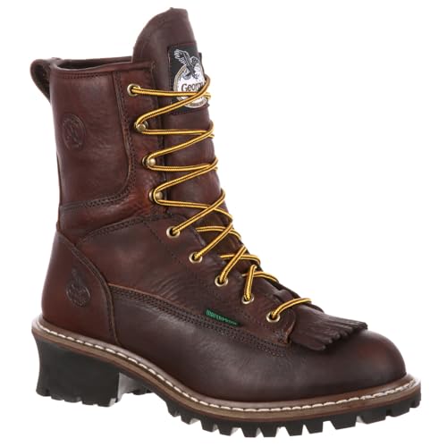 Georgia Boot Steel Toe Waterproof Logger Boot, Chocolate, Size 9(M) - Image 2