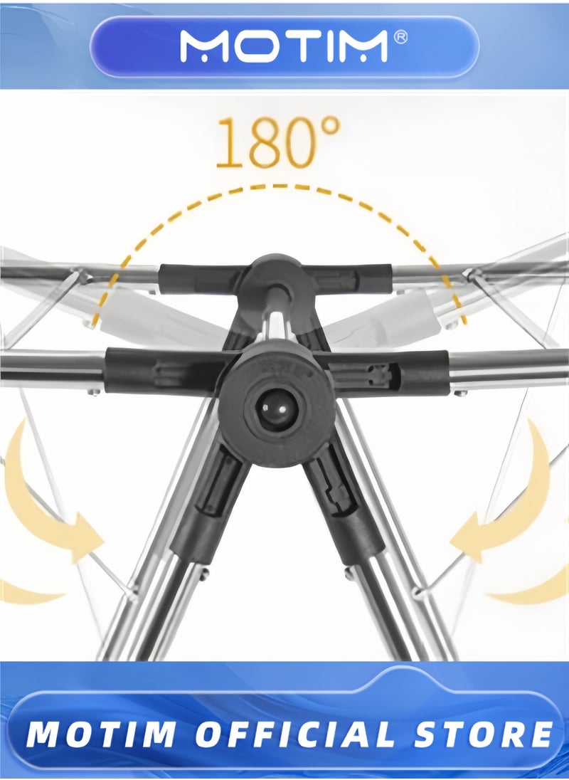 Motim - Clothes Drying Rack Stainless Steel Gullwing Space-Saving Laundry Rack Foldable for Easy Storage - Image 1