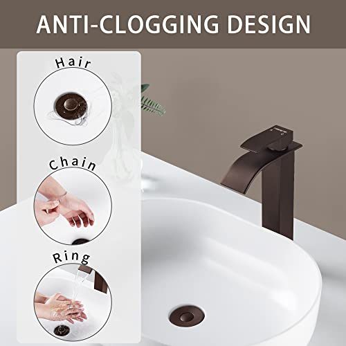 Fransiton Bathroom Sink Stopper, 1.1-1.77 Inch Basin Pop Up Sink Drain Stopper, Anti Clogging Drain Plug with Detachable Hair Catcher, Dark Bronze - Image 3