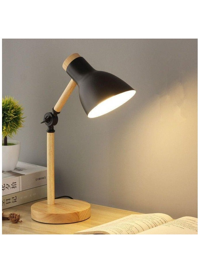 اباجوره مصباح مكتب  هندسيه خشبية + لمبه ١٢ وات ابيض  - Image 1