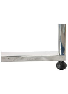 RIGID Stainless Steel End Table with Glass Top  55.5x53.5x53.5cm  - Image 2