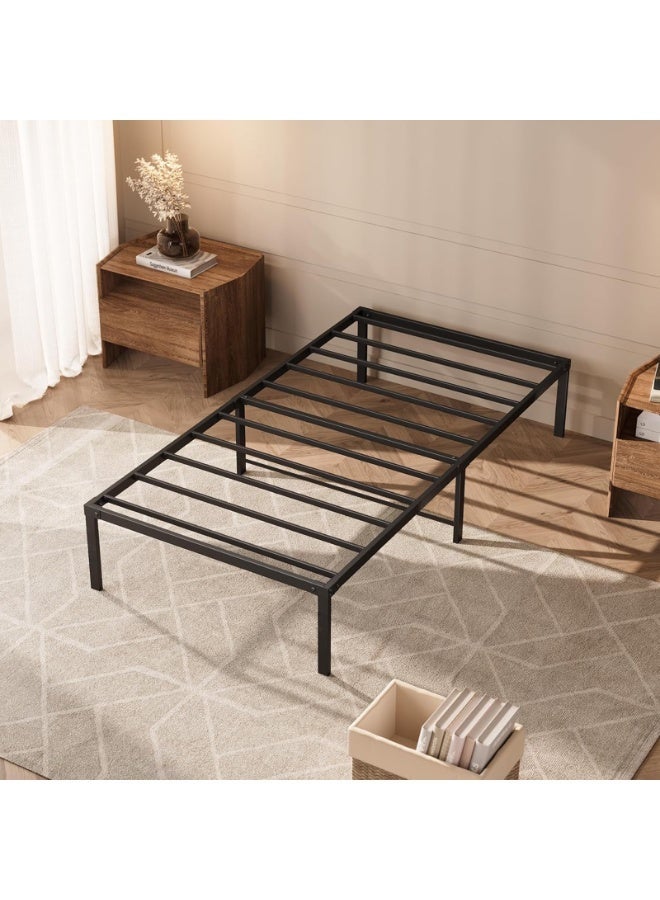 YSOAE 36CM High Bed Frame, High Metal Platform Bed Frame with Storage Space Under Bed, Mattress Foundation, Heavy Duty Steel Slat Support, Easy Assembly, Without Bed Board - Image 1