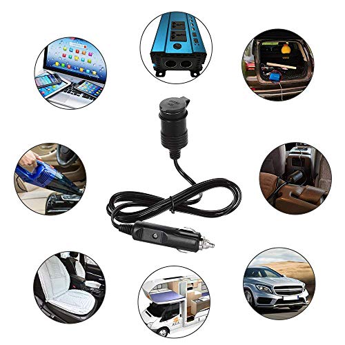 SPARKEL 12V Car Cigarette Lighter Socket Extension Cable 2.0M Male to Female - Image 3