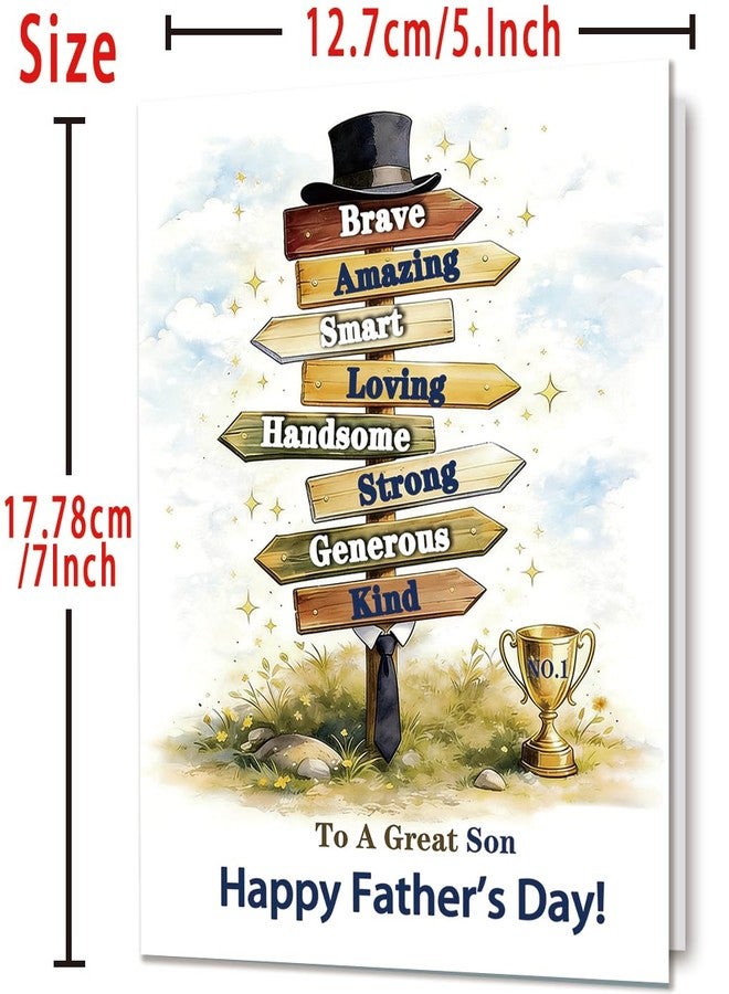 Mcduldul Fathers Day Card Gifts for Son from Dad Mom Parents, Meaningful Direction Sign Design with Emotional Message, Unique Gifts for Father's Day Family Celebration and Love - Image 4