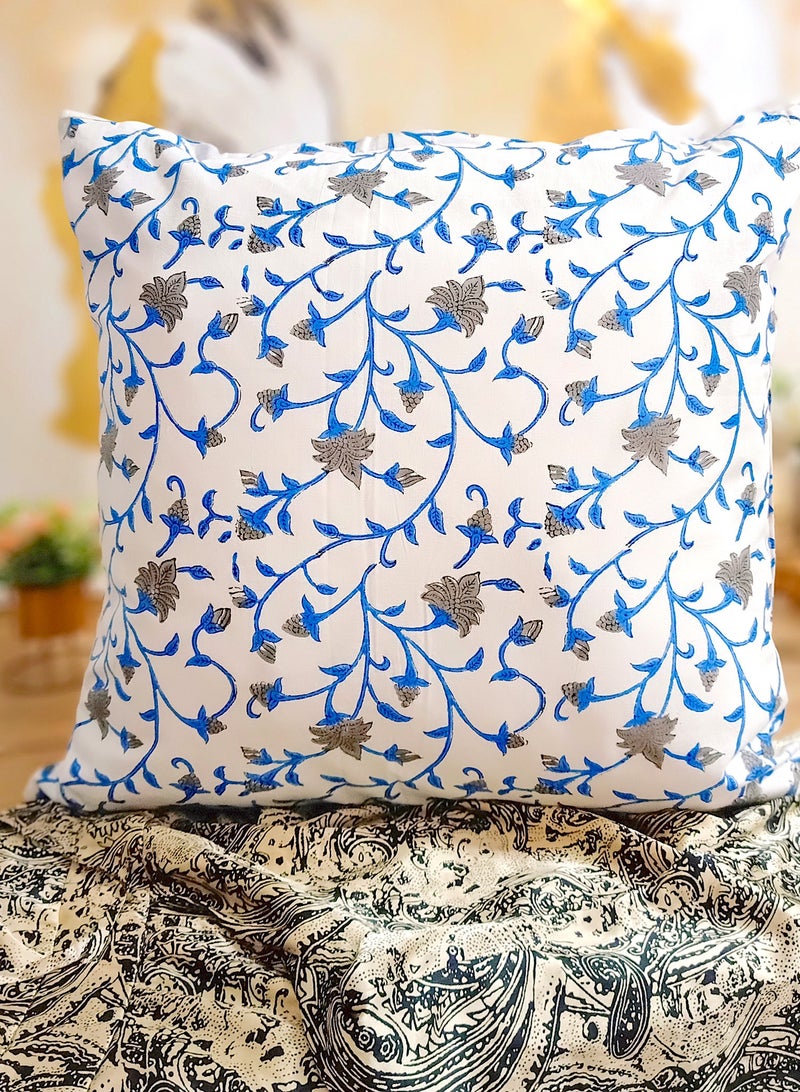 أوجريا غطاء وسادة مبطّن من القطن العضوي غير المسبّب للحساسية نيلي نيلي ، 65 سم × 65 سم - Image 4