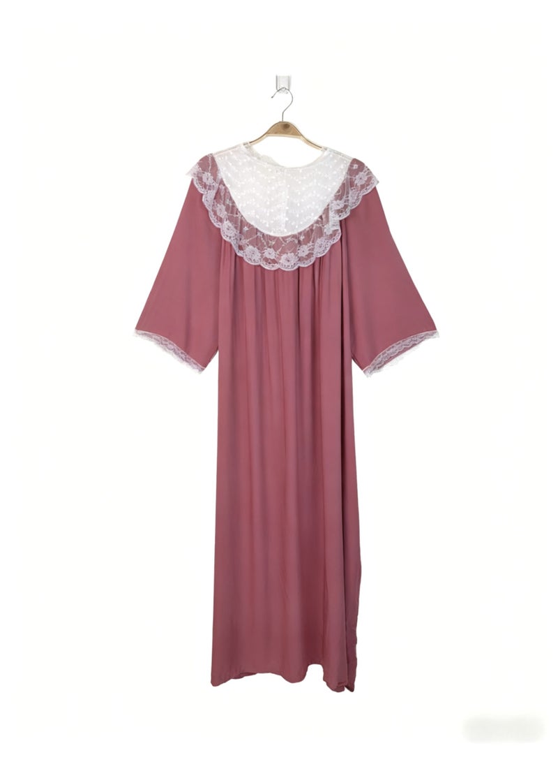 Orchid Women Lace Long-Sleeved Sleepshirt-Princess Style Home Wear - Image 3