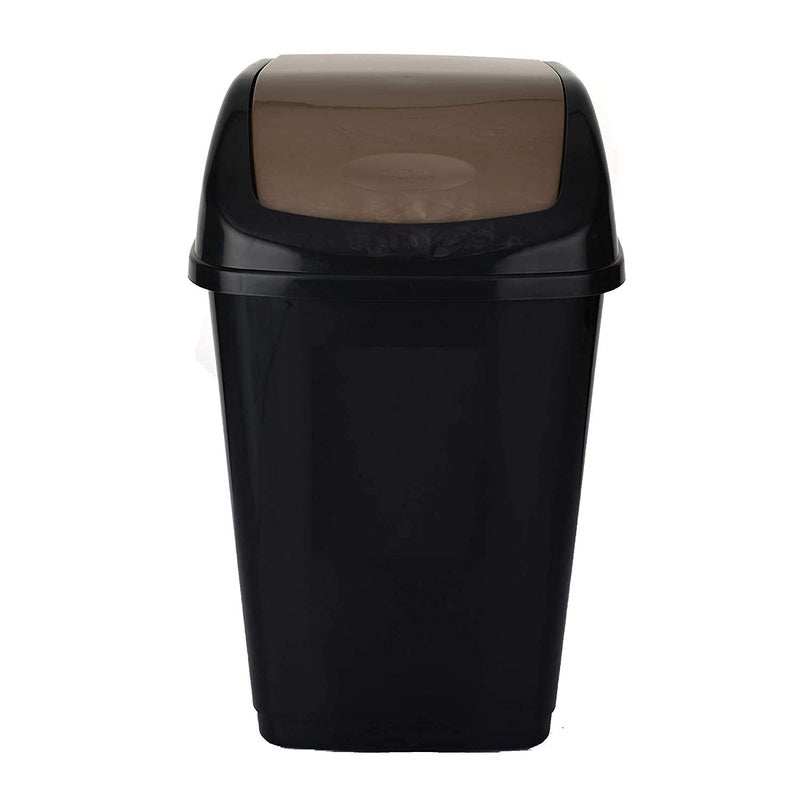 AIR O MATIC AIR O MATIC TIDY BINS 50 LTR Square Plastic Bucket Dustbin with Swing Lid Black Color Brown Color  - Image 1