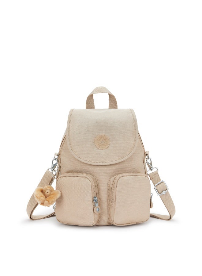 kipling Firefly Up Small backpack convertible to shoulder bag Sparkled Beige - Image 1