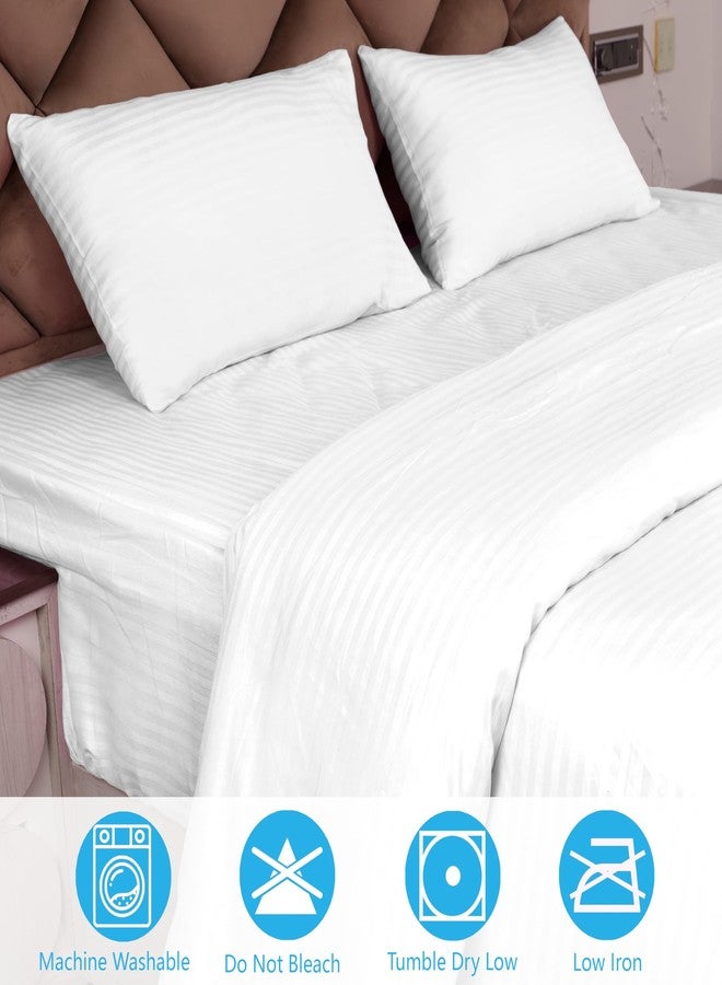 AVI Duvet Cover - King Size - Premium Cotton - Duvet/Quilt/Comforter Cover- 91 x 101 inches with 2 Pillow Covers (White) - Image 4