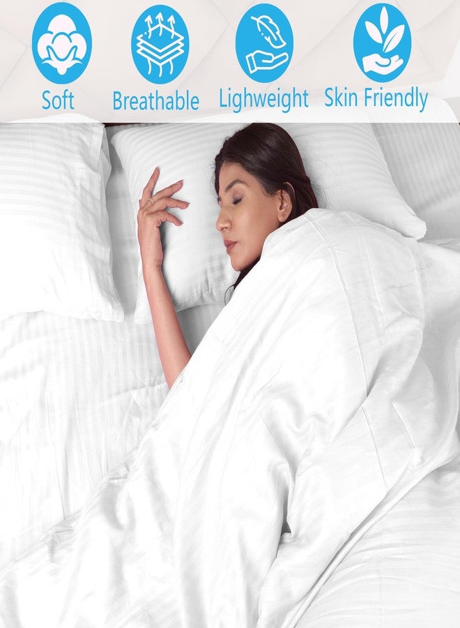 AVI Duvet Cover - King Size - Premium Cotton - Duvet/Quilt/Comforter Cover- 91 x 101 inches with 2 Pillow Covers (White) - Image 2