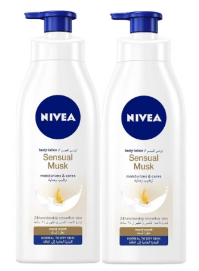 Nivea Body Lotion Sensual Musk Normal to Dry Skin 400 ml pack of 2