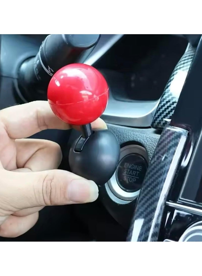 Red Ball Push Button Start Cover – Engine Ignition Starter Decoration with Black Base – Stylish & Protective Car Interior Accessory - Image 1