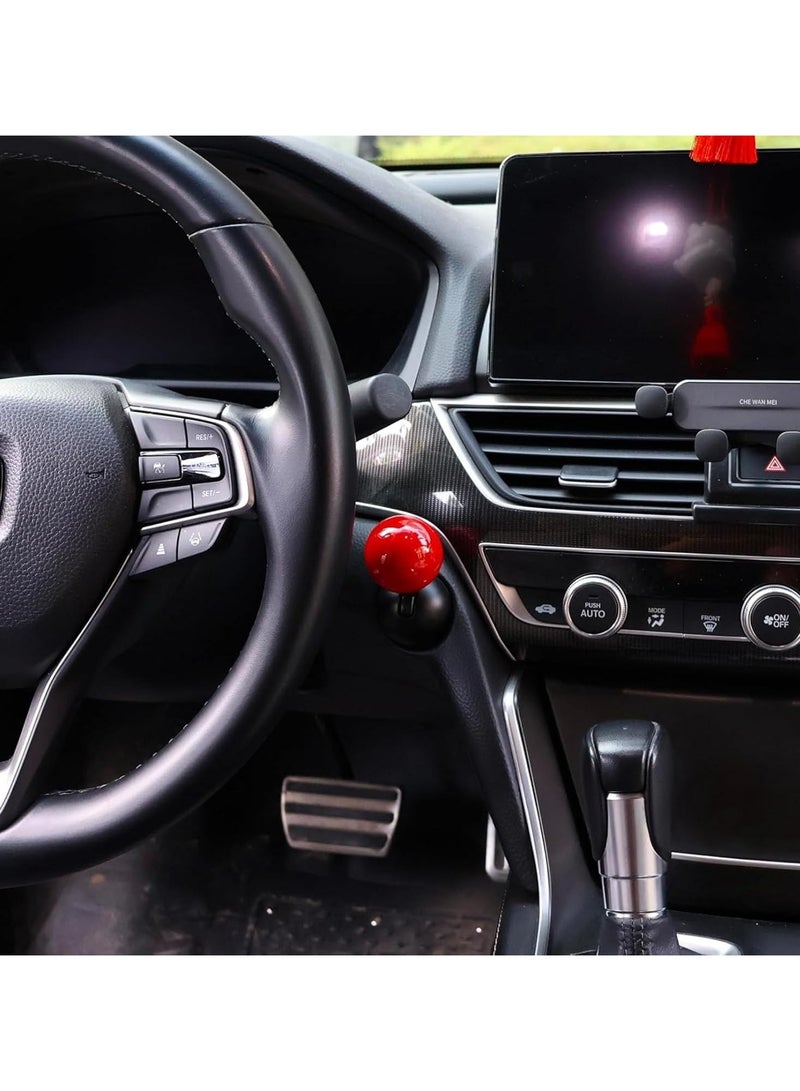Red Ball Push Button Start Cover – Engine Ignition Starter Decoration with Black Base – Stylish & Protective Car Interior Accessory - Image 2