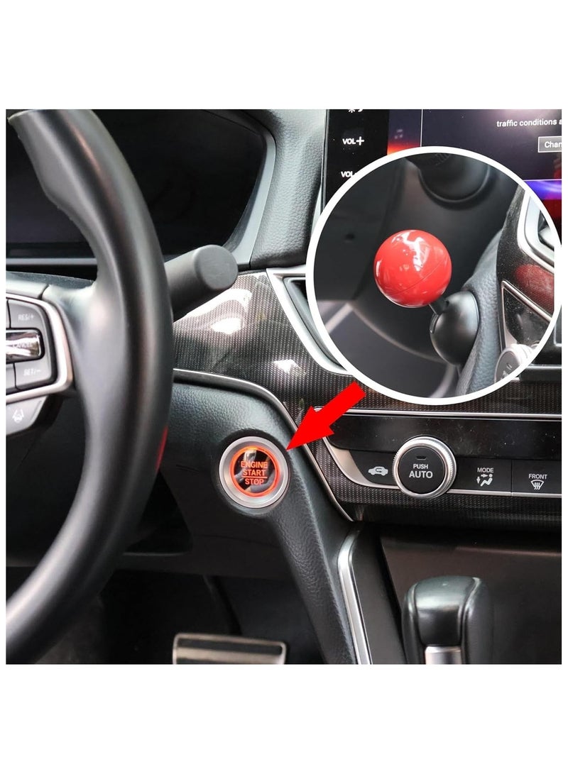 Red Ball Push Button Start Cover – Engine Ignition Starter Decoration with Black Base – Stylish & Protective Car Interior Accessory - Image 3