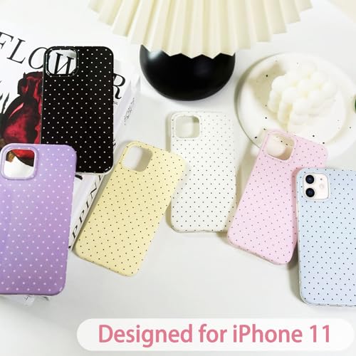Hython for iPhone 11 Case Cute Polka Dot Aesthetic Design Simple Cover 6.1", Thin Slim Anti-Scratch Soft TPU Bumper Shockproof Rubber Protective Phone Cases for Women Girls Girly Boys, White - Image 5