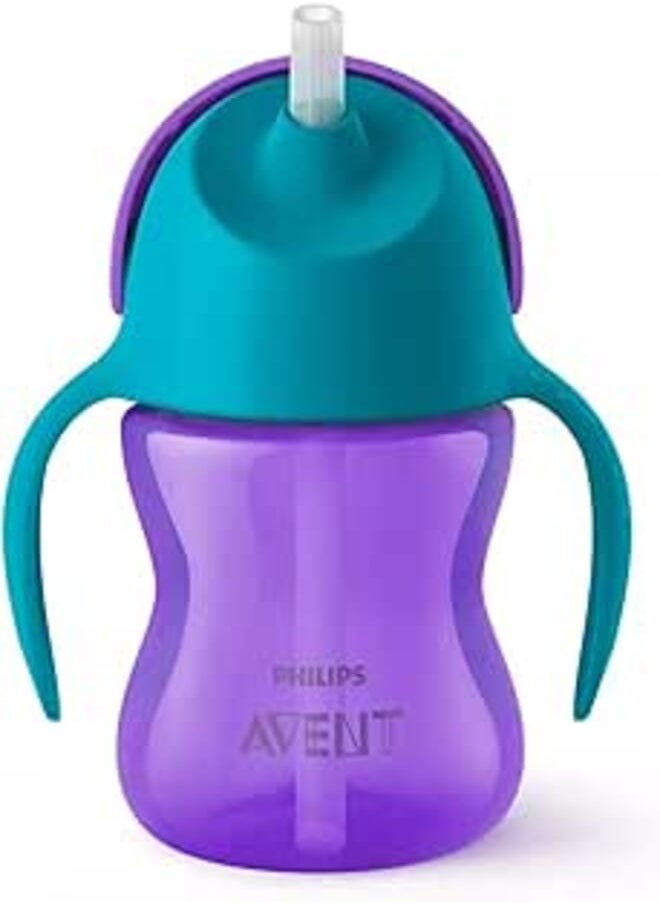 Avent Avent Bendy Straw Cup with Handles 200ml 9 Months + - Purple 