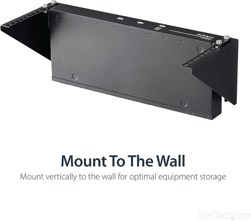 StarTech .com 4U Wall Mount Patch Panel Bracket - 19 inch Steel Vertical Mounting Rack for Network and Data Equipment, TAA (RK419WALLV) - Image 4