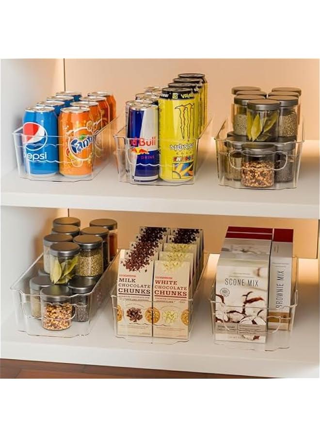 HOOKOR Refrigerator Organizer Bins - 4/6pcs Clear Plastic Bins For Fridge, Freezer, Kitchen Cabinet, Pantry Organization, BPA Free Fridge Organizer, 12.4 Long, Clear (6 Pcs) - Image 3