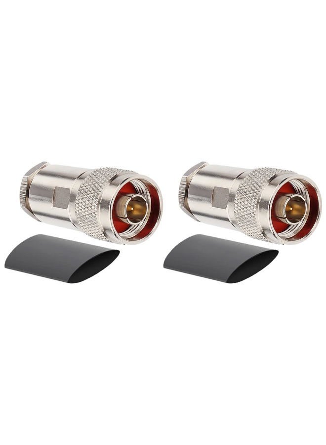 XRDS -RF N Male Connectors Clamp Plug Attach Adapter 50 ohm Rf Coaxial Connector for LMR400 /KMR400 Cable Belden 9913 RG8 Cable Pack of 2 Pieces - Image 1