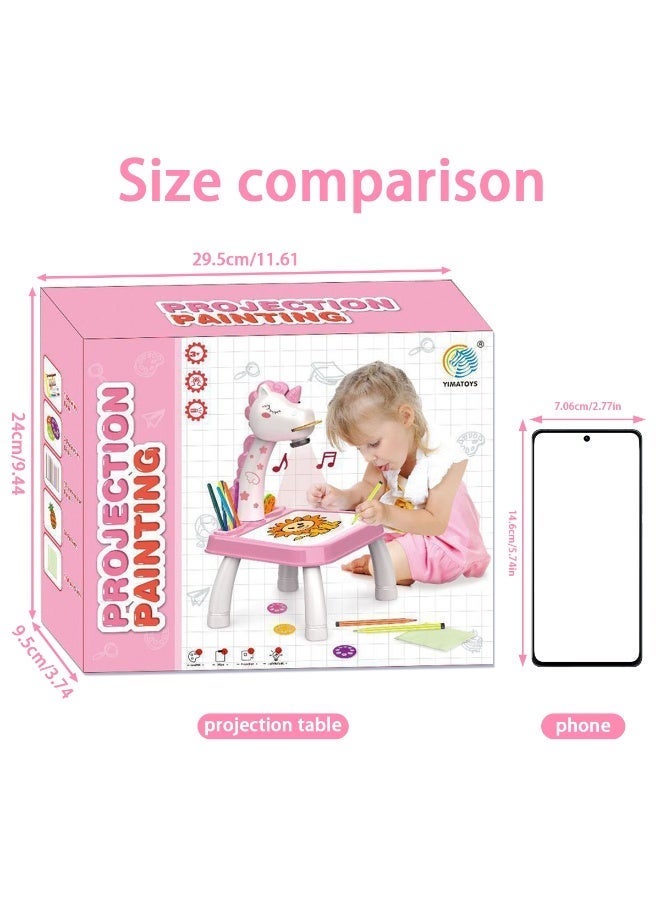 Teeny Baby Children's drawing projector set, including drawing board, crayons and coloring book - Unicorn themed art and craft toy, suitable for girls aged 3 to 5 years. - Image 5